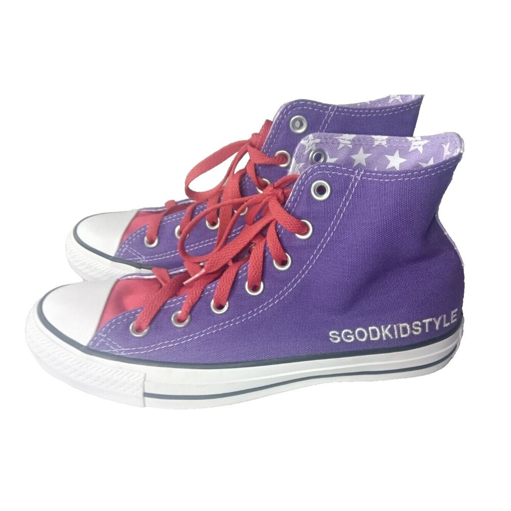 Converse Chuck Taylor All Star Canvas High Top Shoes Women's Size 8 Purple - Picture 3 of 10